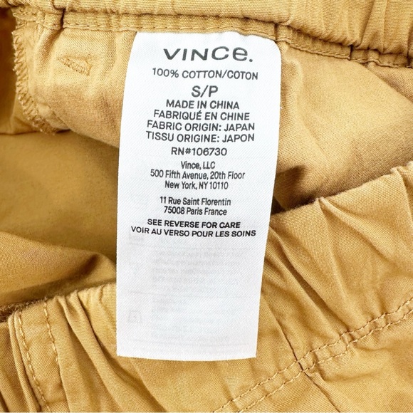 Vince Box Pleat Drawstring Shorts in Gold Ochre - Picture 5 of 8